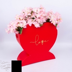 00088002541 Коробка под цветы Сердце на подставке Красная 28x11x27.5cm - alisa-opt.ru - Екатеринбург