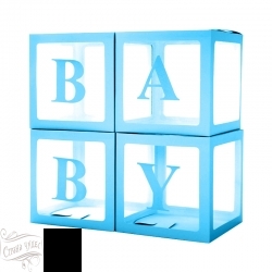 00088022692 Коробка для воздушных шаров Baby Голубой 30*30*30см в упаковке 4 шт - alisa-opt.ru - Екатеринбург