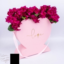00088002540 Коробка под цветы Сердце на подставке Розовая 28x11x27.5cm - alisa-opt.ru - Екатеринбург